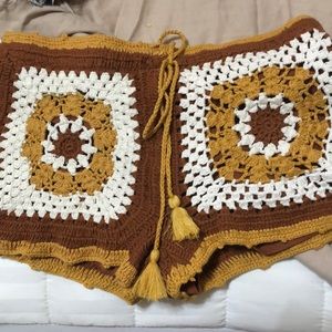 Crochet boho style shorts